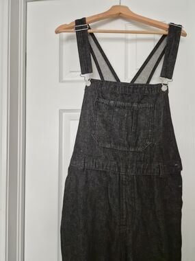 MUJI Women's Kapok blend denim Overalls black